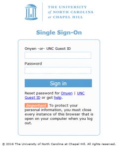 UNC Single Sign On .